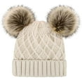 thumbnail image 4 of Gorro de invierno con forro polar y punto trenzado para mujer, 4 of 6