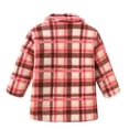 thumbnail image 4 of JMKQLZ Girls Fleece Long Coat Tollder Kids Plaid Printed Winter Fleece Outwear Windproof Warm Lapel Clothes Jacket for 2-9Years, 4 of 8
