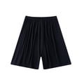 thumbnail image 2 of Amidoa Boys Baggy Solid Color Cargo Shorts – Elastic Waist Summer Casual Shorts,Black,11, 2 of 5
