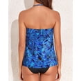thumbnail image 3 of Strapless Bathing Suit, Strapless Bathing Suits for Women, Two Piece Tankini Bathing Suits for Women Halter Bandeau Swim Top With Bottom Flyaway Tummy Control Swimsuit, Royal Blue XXL, 3 of 3