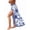 Blue Floral, variant on Women Sheer Sarong High Slit Swimsuit Coverups Floral Print Chiffon Wraps Beach Cover Up Leopard Lily Pattern One Size