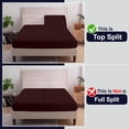 thumbnail image 4 of SGI Bedding 39" King Split Top Flex Head sheet 100% Egyptian Cotton Sheet Set - 600 Thread Count Flex Top Sheet for Adjustable Bed 4 Piece Sheet Set 15" Deep for Sleep Number bed - Chocolate, 4 of 7
