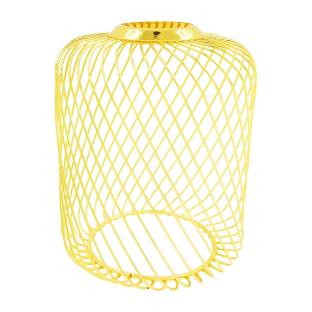 Pantalla de lámpara colgante de malla metálica hueca para decoración del hogar Cilindro dorado 120cm Salvador