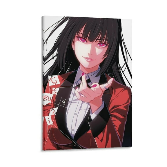 Based on Manga Kakeurui Anime Girl Jabami Yumeko Poster Print Photo Art Painting Canvas Poster Home Decorative Bedroom Modern Decor Posters Gifts 20x30inch(50x75cm)