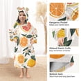 thumbnail image 3 of FORMRS Wearable Blanket Hoodie with Sleeves for Kids Cozy Flannel Sweatshirt, Orange Slices, 3 of 7