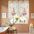 thumbnail image 6 of Easter Rabbit Swag Valance Curtains Watercolor Spring Pink Red Gradient Floral Linen Texture Rod Pocket Swag Curtains Small Window Treatments for Kitchen Bathroom Bedroom 36" W x 45" L, 2 Panels, 6 of 9