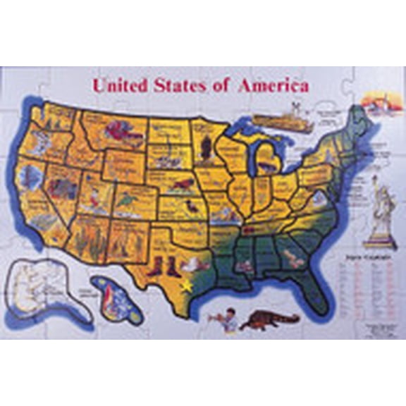 Melissa & Doug USA Map 48-Piece Jumbo Floor Puzzle