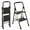 Black, variant on ASoopher 2 Step Ladder with Anti-Slip Pedal, Sturdy Steel Step Stool for Kitchen, White