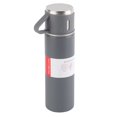 thumbnail image 2 of Botella térmica de acero inoxidable con aislamiento al vacío de 500 ml, portátil, para exteriores, color gris, 2 of 14