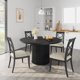 thumbnail image 3 of Qinaqin 47-Inch Redondo cm de Profundidadining Mesa para 4 6 Persons Negro Sala con Robusto Anchoaveform Metálico Pedestal Base Industrial Circular Kitchen cm, 3 of 6