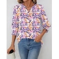 thumbnail image 6 of Women's 2025 Fashion Tops 3/4 Length Sleeve Business Casual Blouses Summer Tees Shirts, 6 of 6