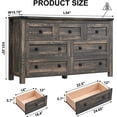 thumbnail image 3 of OKD Farmhouse 7 Drawers Dresser Storage Cabinet for Living Room Bedroom, Dark Rustic Oak, 3 of 6