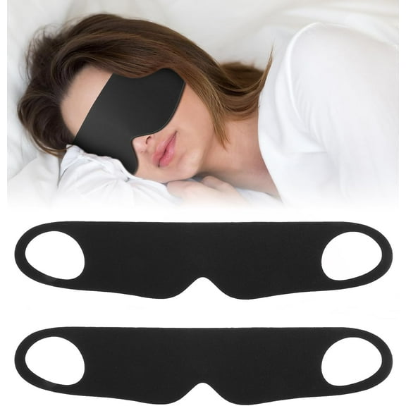 Yoqb Zero Pressure Sleep Mask, Lightweight Breathable Blockout Eye Mask for Sleeping with Ear Hanging Elastic Strap, Light Blocking for All Sleep Positions Men Women Black Eye Blinder A109
