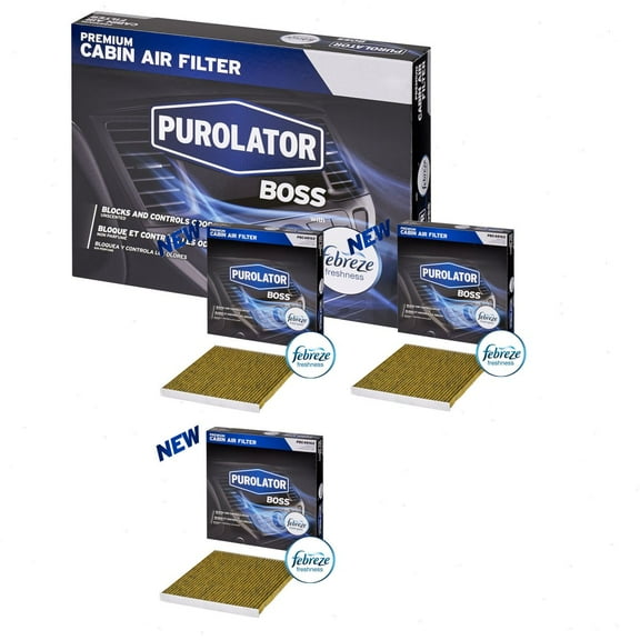 3 pc Purolator BOSS PBC48162 Cabin Air Filters for 804 HVAC Heating Ventilation Air Conditioning Vent Filters