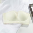 thumbnail image 2 of Iugvhana Women's Mesh Strapless Bra Seamless Breathable Push Up Bra Lift Support Non Slip Bandeau Tube Top Soft Wireless Everyday Bra White XL, 2 of 9