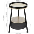 thumbnail image 3 of Small Round End Table, 2 Tier Round Side Table with Storage Basket,11.8”D*17.8”H Small Round Table,Sofa Side Table,Small Round Nightstand for Living Room Bedroom, 3 of 18