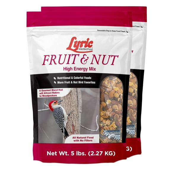 Wild Bird Seed Lyric Frutas y frutos secos con alto contenido energético, 4,54 kg x 2