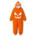 thumbnail image 3 of Curuila Halloween Adult Jumpsuit Zipper Hallowmas Pumpkin Hooded Flannel Pajamas For Women And Men Party Fashionable Homewear Jumpsuit Size L, 3 of 9