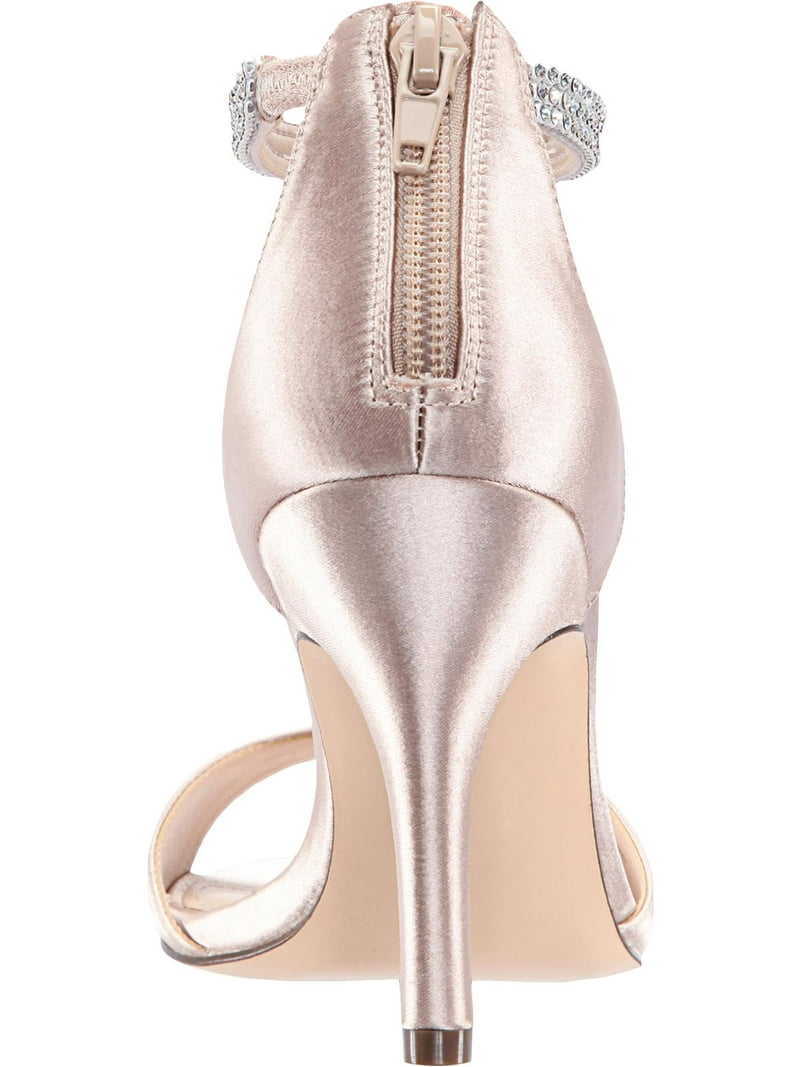 satin dress sandals Satin Flat Sandal with Ankle Strap