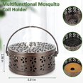 thumbnail image 5 of Lishi Portable Retro Iron Mosquito Coil Holder - Round Fireproof Incense Holder (Bronze), 5 of 5