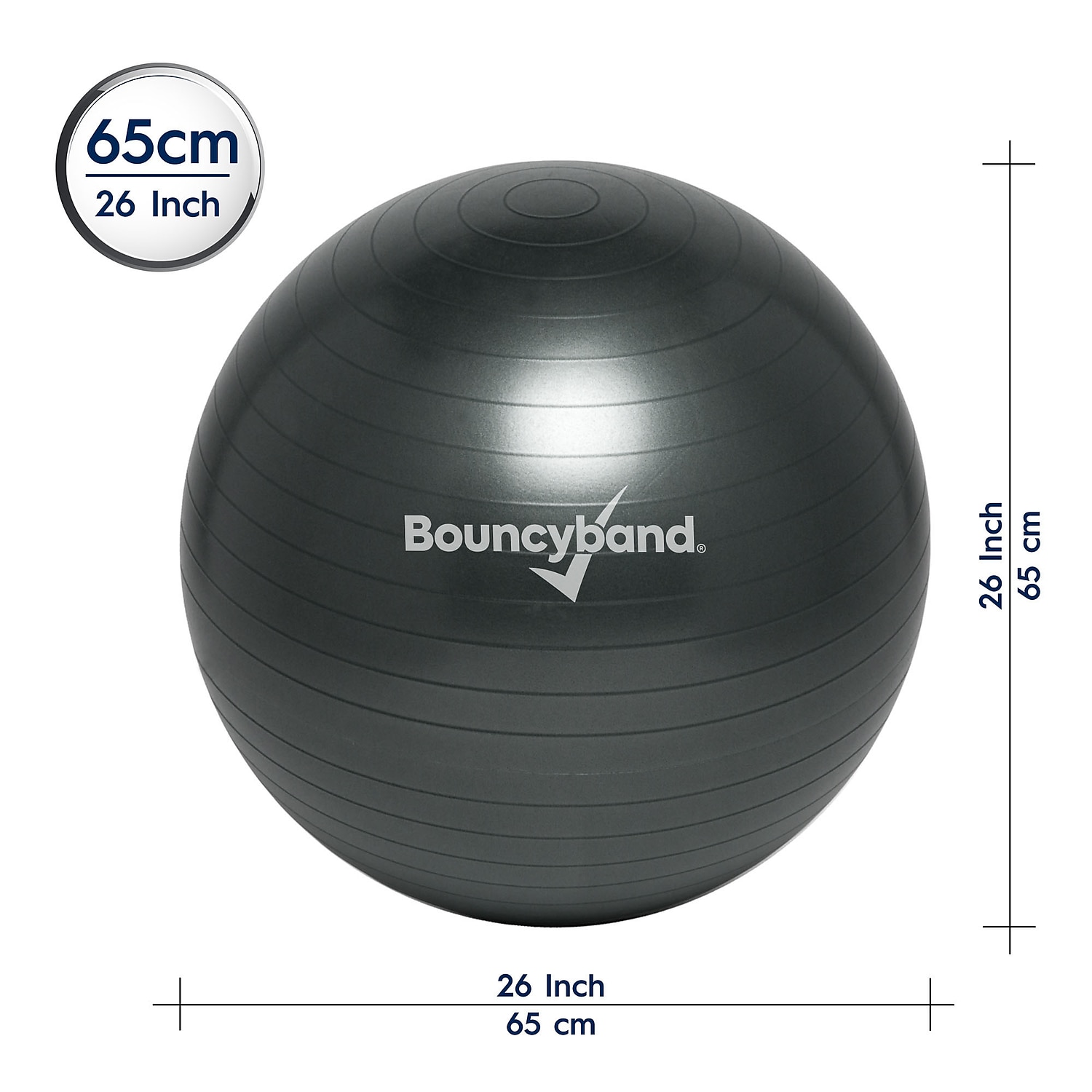 Bouncyband Balance Ball, 65cm, Dark Gray