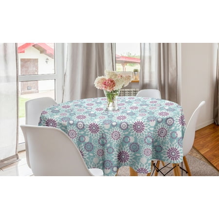 

Floral Round Tablecloth Repetitive Abstract Pointed Petals Tricolor Style Illustration Circle Table Cloth Cover for Dining Room Kitchen Decor 60 Mauve Pale Blue Grey by Ambesonne