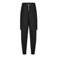 thumbnail image 2 of Autumn And Winter Mens Solid Color Work Pants Drawstring Leg Mouth Sticky Tape Pocket Casual Pants, 2 of 5