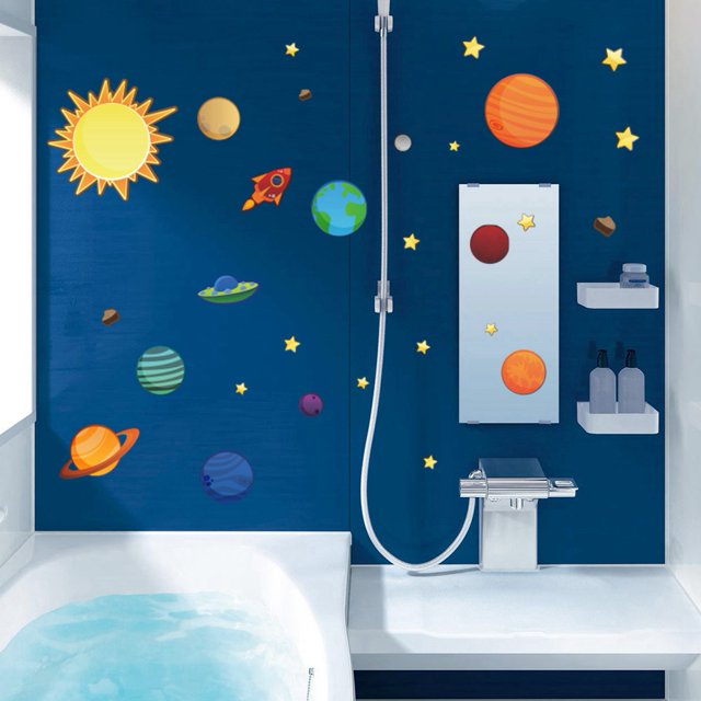Papel Tapiz Autoadhesivo Con Diseño De Planeta Y Sistema Solar, Pegatinas De Pared, Extraíbles, Impermeables, Para Sala De Estar Y Dormitorio