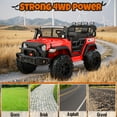 thumbnail image 6 of Funride 4WD 24 Volt Ride on Toys, 2 Seater Electric Car for Kids, Power Car Wheels with Remote, Bluetooth, LED Lights, Red, 6 of 10