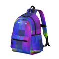thumbnail image 2 of Blue and Purple Checkered Pattern Backpack for School, Cute School Bag with Adjustable Shoulder Straps and Padded Back, 13.4"x11"x4.7", 2 of 5