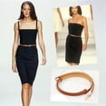 thumbnail image 2 of Glamorstar Skinny Belts for Women Thin PU Leather Waist Belt with Gold Buckle for Dresses, 2 of 6