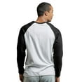 thumbnail image 4 of DailyWear Mens Casual Long Sleeve Plain Baseball Cotton T Shirts Black/White, Small, 4 of 4