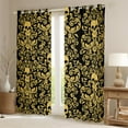 thumbnail image 2 of Damask Gothic Curtains Antique Victorian 30%-50% Blackout Curtains 2 Panels 52"Wx63"L,Black Yellow Sugar Skull Curtains Drapes Vintage Baroque Floral Goth Curtains, 2 of 6