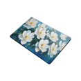 thumbnail image 3 of ZFLMY White Flowers Diatom Mud Bath Mat Rug | Quick Drying & Absorbent Home Decor for Bathroom, Kitchen, Living Room | Rubber Backing for Skid-Resistant Safety | Easy to Store, Perfect Gift 24x16in, 3 of 5