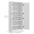 thumbnail image 3 of HOMCOM Armoire de Rangement pour Garde-Manger de Cuisine, Garde-Manger à 6 Niveaux avec 4 Portes, Blanc, 3 of 10