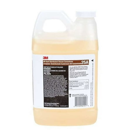 3M HB Quat Disinfecting Cleaner Concentrate 25A, Clear/Yellow - 0.5GAL,
