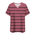 thumbnail image 6 of Women Summer Tops Woman Short Sleeve Tops Womens Summer Tops with Sleeves Striped Shirt Women Cropped Oversized Tops for Women Trendy, 6 of 6