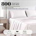 thumbnail image 4 of Superior Cotton Blend 800 Thread Count Sheet Set, Split King, White, 4 of 8