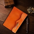 thumbnail image 6 of Jaald 10" Leather Journal Blank Notebook Handmade Travel Diary with Lock Writing Bullet Journal Christmas Gift Orange Sketchbook for Artists, 6 of 8