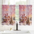 thumbnail image 3 of Pink Christmas Kitchen Curtain 2 Panels Tiers Curtains 45 Inch Length, Snowflake Watercolor Xmas Tree Curtains Rod Pocket Curtains Window Drapes Treatment Window Cafe Curtains, 3 of 5