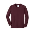thumbnail image 5 of Port & Company Youth Long Sleeve Core Cotton Tee-XL (Athletic Maroon), 5 of 6