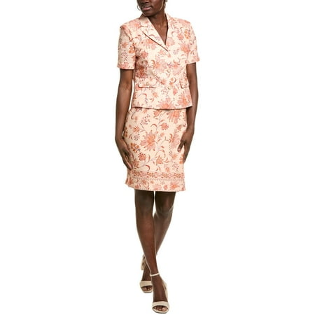 Nanette Nanette Lepore womens 2pc Linen-Blend Shirt & Skirt Set, 14, Orange