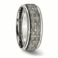 thumbnail image 5 of Titanium Ridged Edge 8mm Laser Design Brushed & Polished Band, 5 of 7