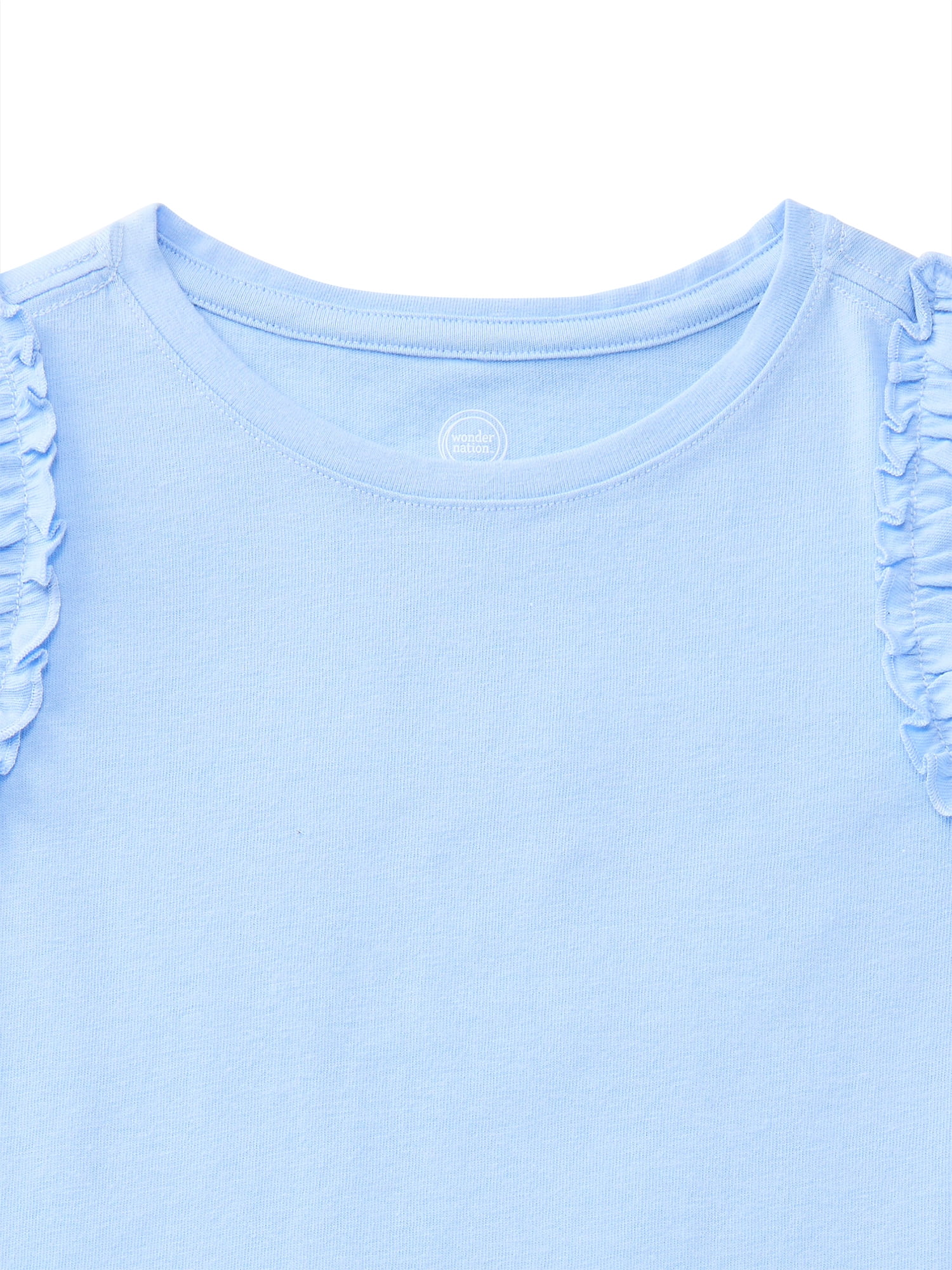 Wonder Nation Toddler Girls Tee with Flutter Sleeves, Sizes 18M-5T