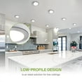 thumbnail image 4 of ASD 12 Pack LED Recessed Lighting 4 Inch, 5 CCT 2700K-5000K, 12W 50W Eqv, Ultra Thin Dimmable Ceiling Lights with J Box, Canless Wafer Downlight, Round Slim Panel Light, UL Energy Star, Brushed Nickel, 4 of 16