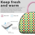 thumbnail image 2 of Geometric Plaid Lunch Tote – Abstract and Moroccan-Inspired Checkered Pattern, Insulated and Reusable Lunch Box with Fashionable Flair, 2 of 6