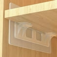 thumbnail image 4 of 10 Pack Self Adhesive Shelf Support Pegs Clear Cabinet Partition Clips for Kitchen, Bookshelves, and Closet Organizers (10lb Load Bearing), 4 of 8