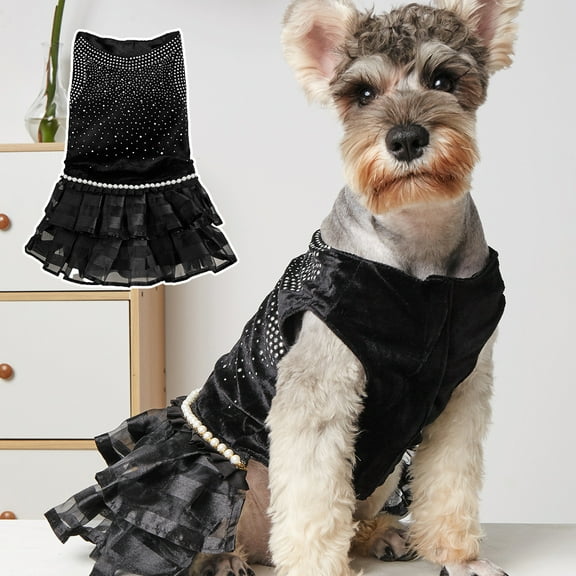 Visland Dog Dress High Elasticity Lace Edge Cupcake Skirt Pet Vest Puppy Sleeveless Clothes for Outdoor