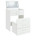 thumbnail image 5 of Danbury 3-drawer Makeup Vanity & Stool Set White High Gloss, 5 of 20