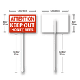 thumbnail image 2 of Eveokoki 12 x 8 inch “Attention Keep Out - Honey Bees” Lawn Yard Sign with 12.8 inch Stake, 2 mil Laminated Rustproof Aluminum Outdoor Decor, 2 of 6